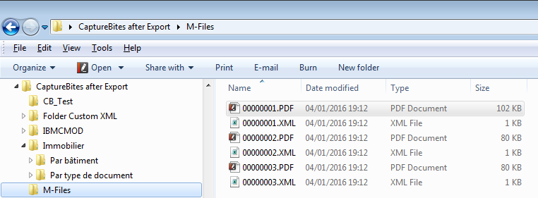 M-Files output PDF/XML pairs