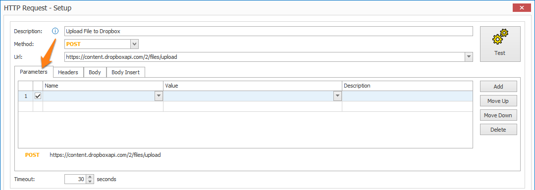 030-150_MetaServer_Export to REST API_Setup_HTTP Request_Parameters
