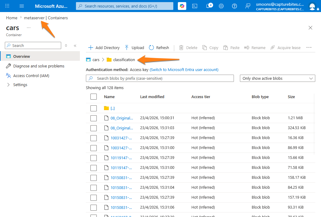 How to share a CE-CC model_Storage account_Azure Portal_Path
